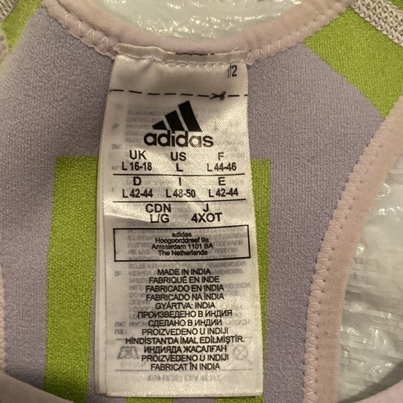 ADIDAS Primeknit Green Purple Racerback Sports Bra - Picture 2 of 5